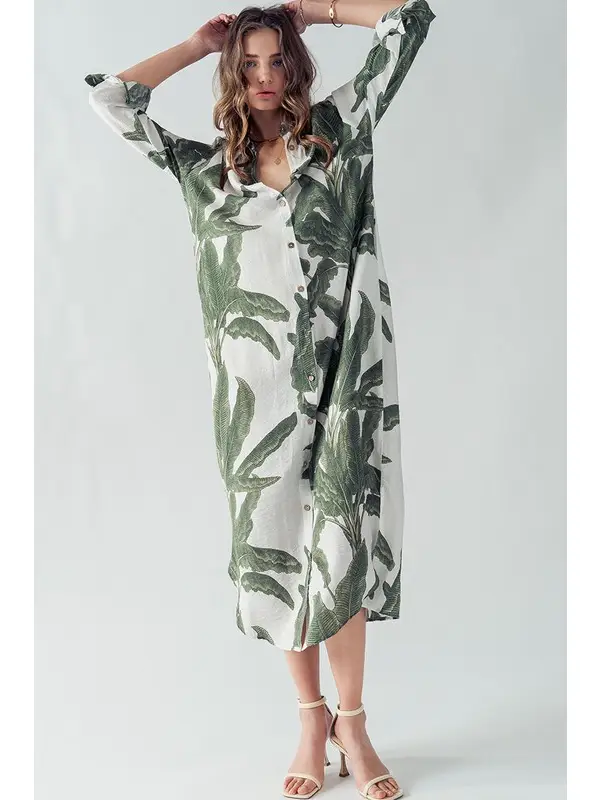 Elsie Palm Maxi Dress - Image 5