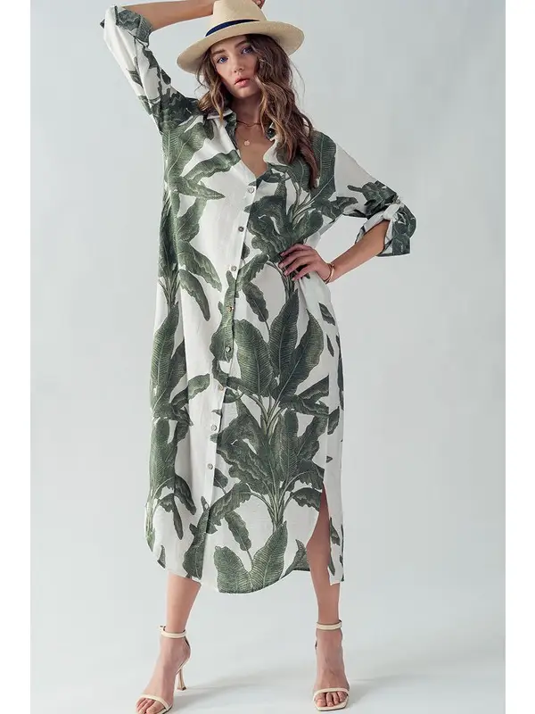 Elsie Palm Maxi Dress - Image 7