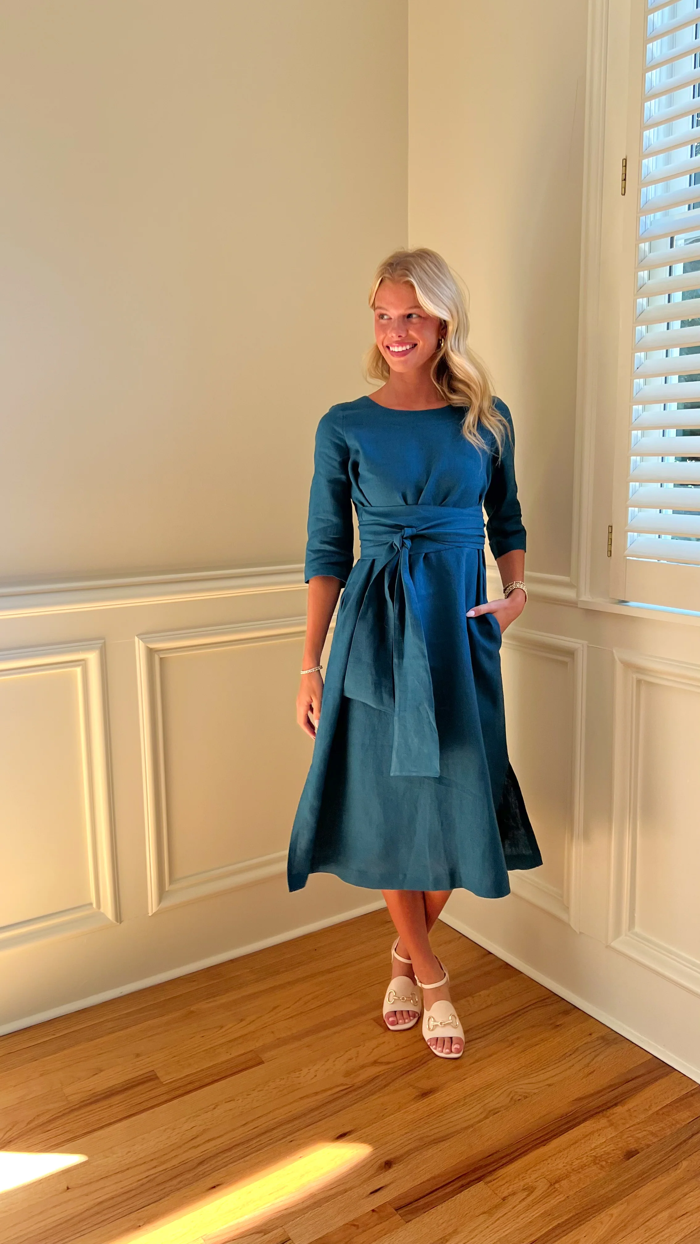 Dahlia Linen Wrap Dress - Image 3