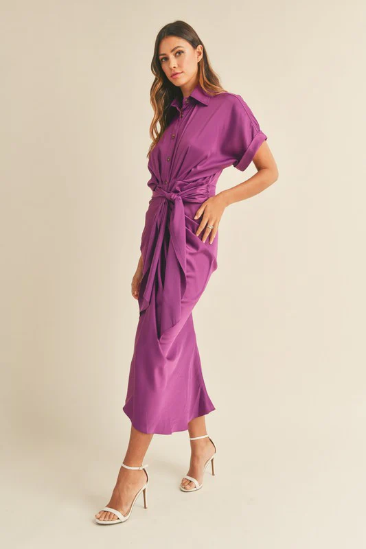 Malibu Dress Satin Short Sleeve - Image 10