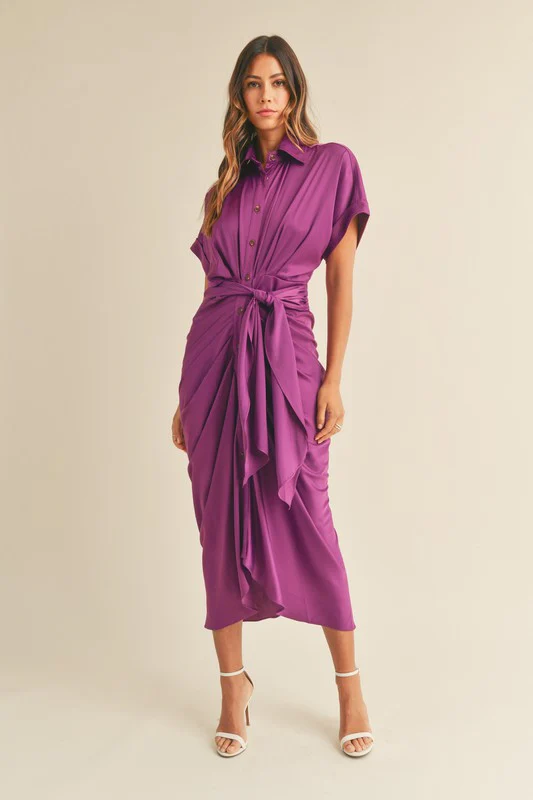 Malibu Dress Satin Short Sleeve - Image 11