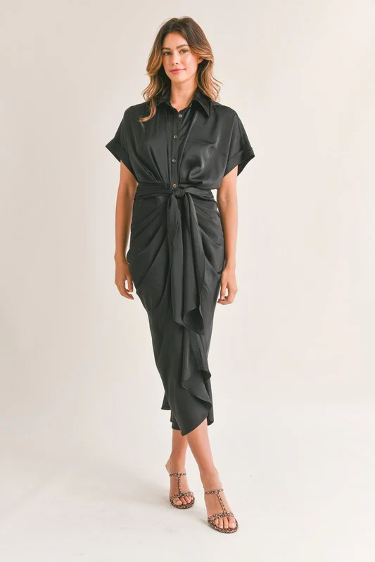 Malibu Dress Satin Short Sleeve - Image 6