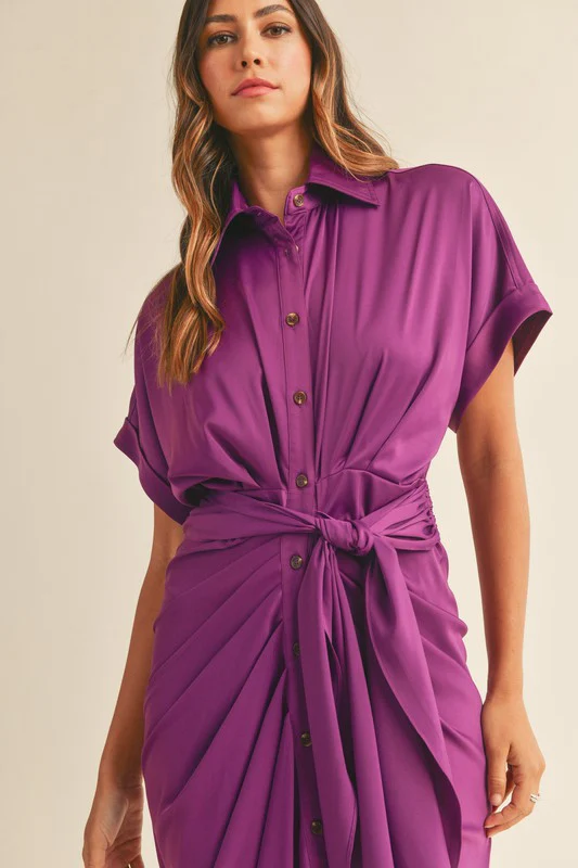 Malibu Dress Satin Short Sleeve - Image 9