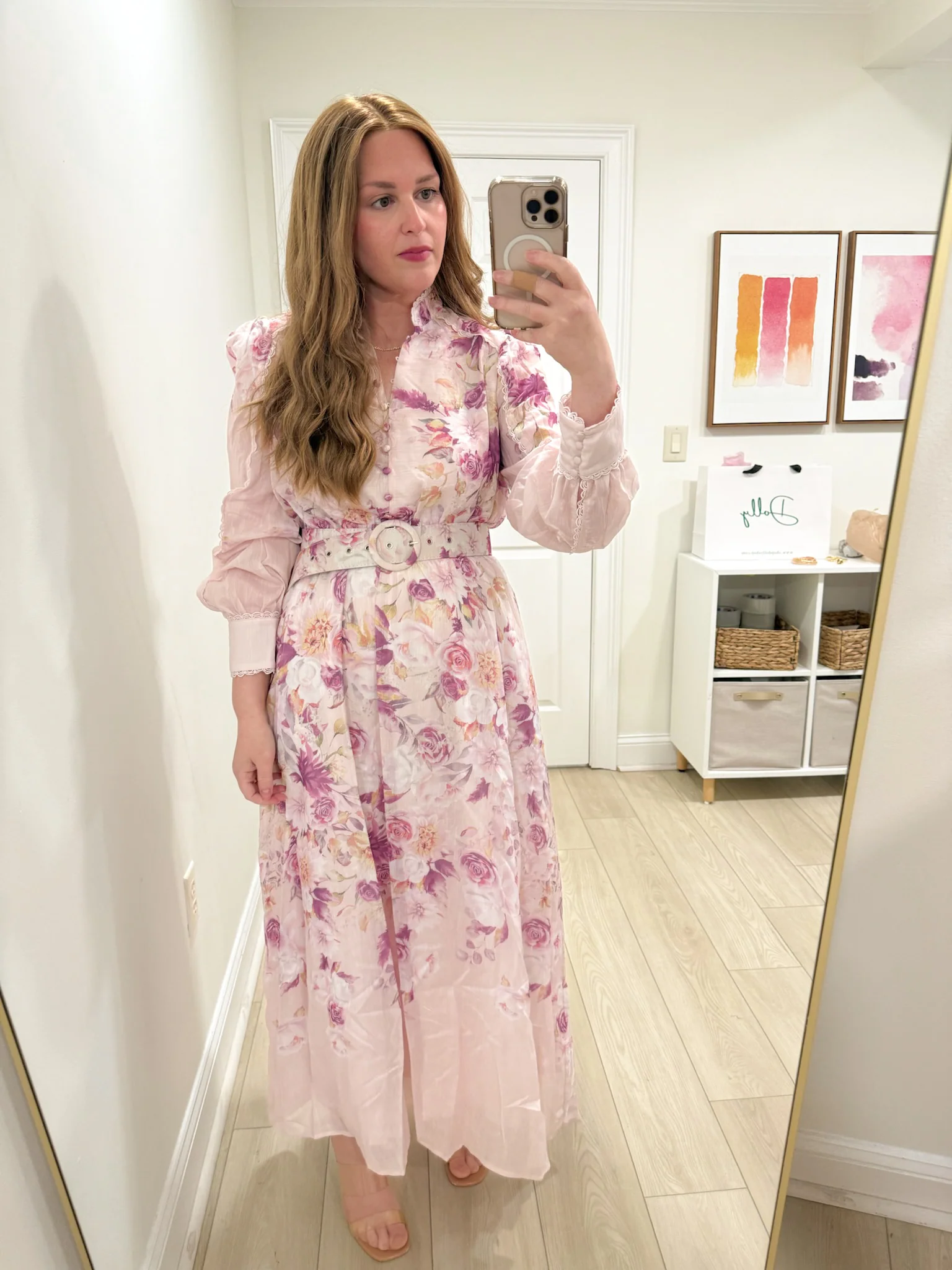 Pink Meadow Midi Dress - Image 6