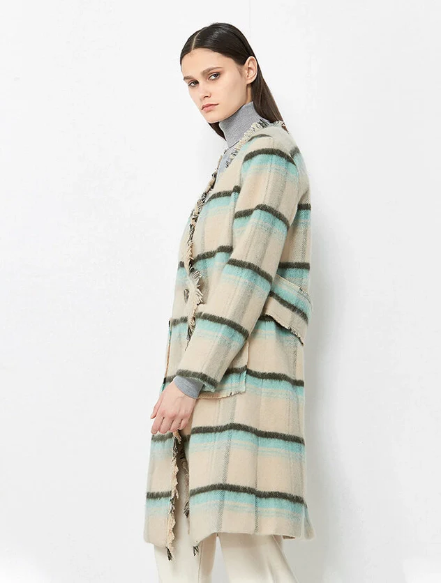 Plaid Fringed Coat - Image 4