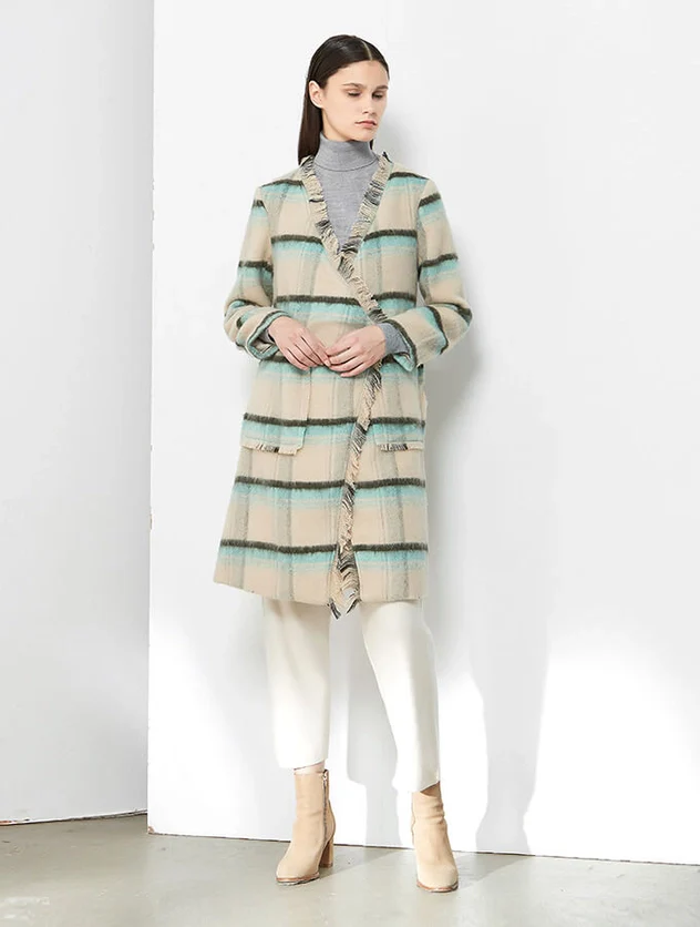 Plaid Fringed Coat - Image 5