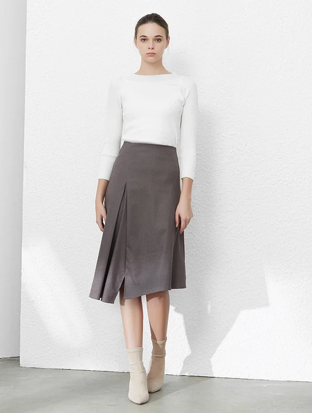 Asymmetrical Pleat Skirt - Image 3